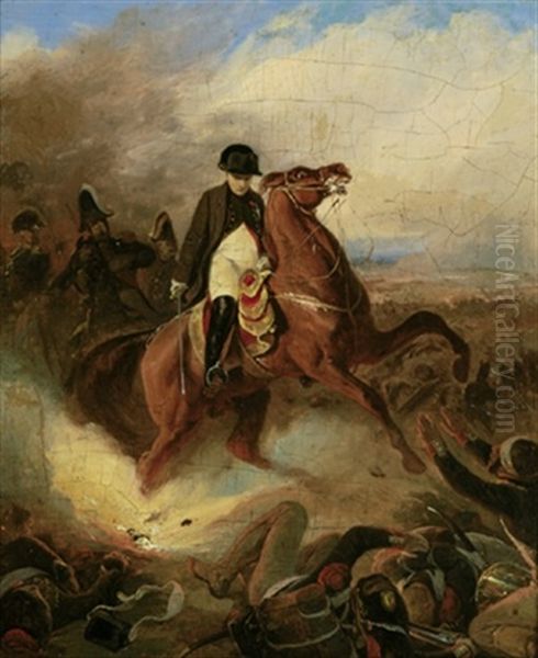 Napoleon In Einer Schlacht Oil Painting by Feodor Dietz