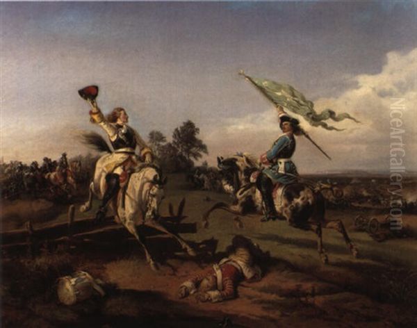 Sieg Der Osterreicher Und Bayern Im Turkenkrieg 1683-1699 Oil Painting by Feodor Dietz