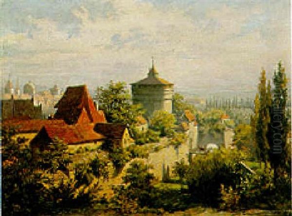 Die Nurnberger Burg Oil Painting by Bruno Dietze