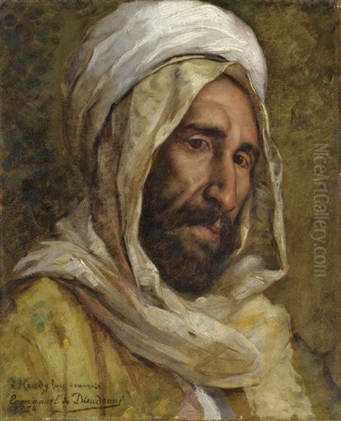 Portrait Of Osman Hamdy Bey Oil Painting by Emmanuel De Dieudonne