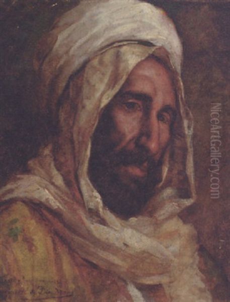 An Arab Gentleman Oil Painting by Emmanuel De Dieudonne