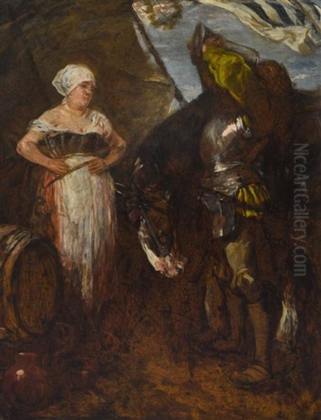 Trinkender Landsknecht Oil Painting by Wilhelm Von Diez