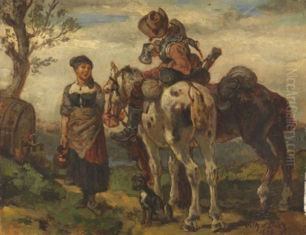 Der Satteltrunk Oil Painting by Wilhelm Von Diez