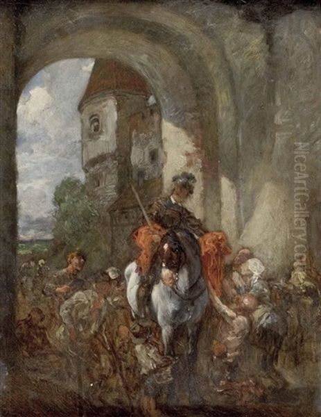 Heiliger Martin Am Stadttor Oil Painting by Wilhelm Von Diez