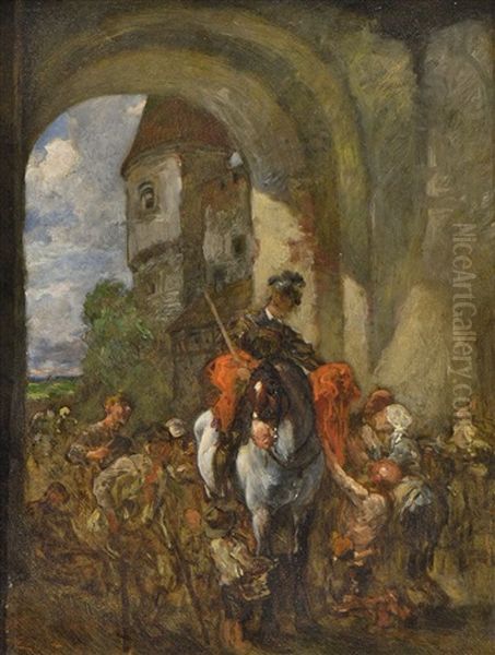 Hl. Martin Mit Dem Bettler (study) Oil Painting by Wilhelm Von Diez