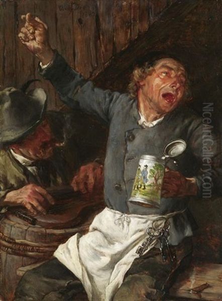 Die Dorfmusikanten Oil Painting by Wilhelm Von Diez