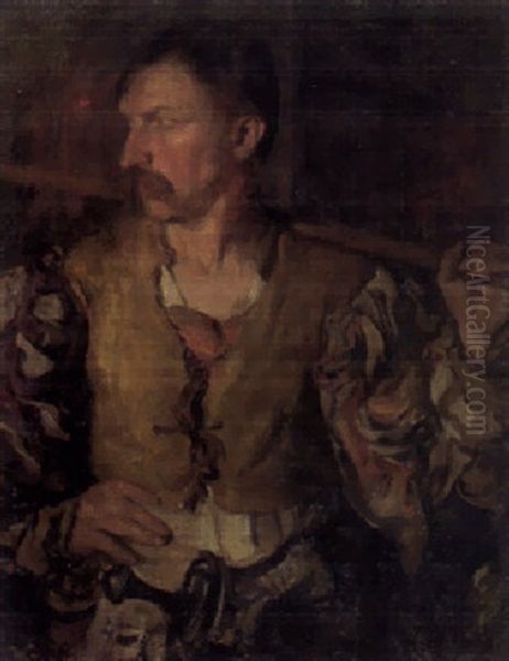 Bildnis Eines Mannes Als Landsknecht (selbstbildnis?) Oil Painting by Wilhelm Von Diez