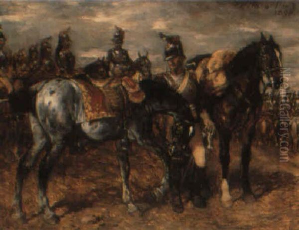 A Cavalry Regiment Oil Painting by Wilhelm Von Diez