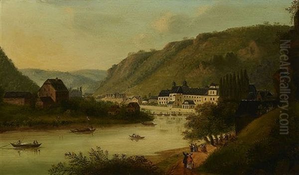 Blick Auf Bad Ems An Der Lahn Oil Painting by Jakob Diezler