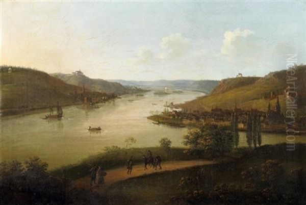 Ansicht Des Rheingaus Oil Painting by Jakob Diezler