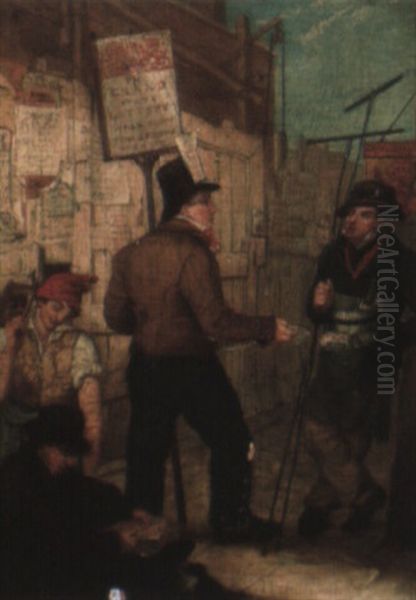 Selling Lottery Tickets Oil Painting by Robert Dighton the Elder