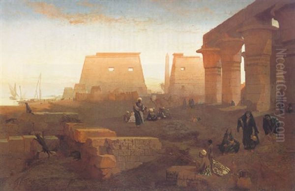 The Ruins Of Thetemple Of Luxor On The Plains Of Thebes Oil Painting by William Edward Dighton