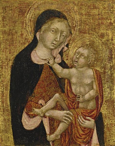 Madonna And Child Oil Painting by Giovanni Di Paolo di Grazia