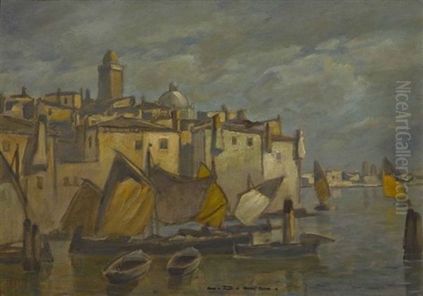 Morgen In Chioggia Oil Painting by Ludwig Dill