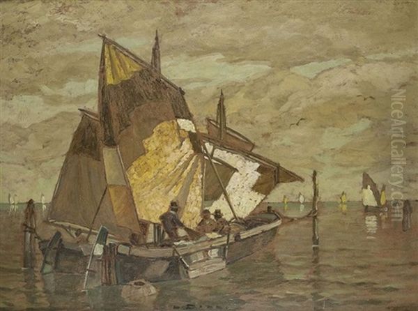 Fischer Vor Chioggia Oil Painting by Ludwig Dill