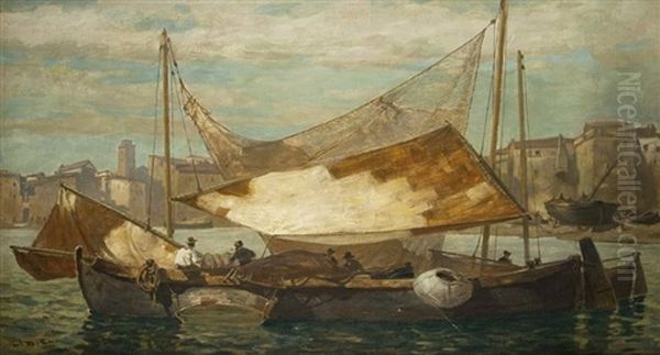 Fischer Vor Chioggia Oil Painting by Ludwig Dill