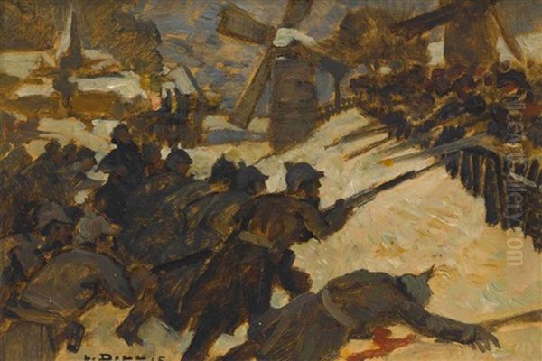 Infanterie Oil Painting by Ludwig Dill