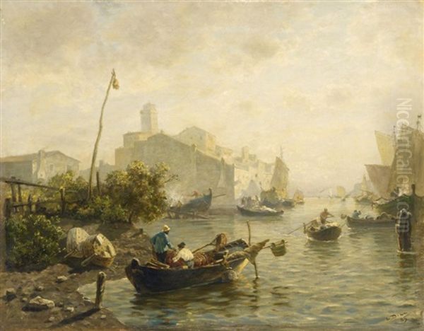 Vor Murano Oil Painting by Ludwig Dill