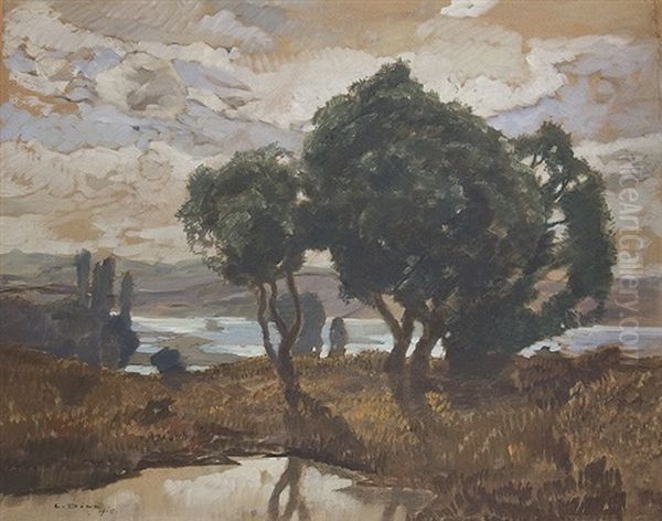 Flooded Valley Oil Painting by Ludwig Dill