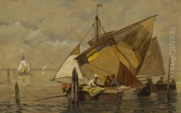 Venezianisches Fischerboot Oil Painting by Ludwig Dill