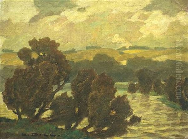 Wachholder Am See Oil Painting by Ludwig Dill