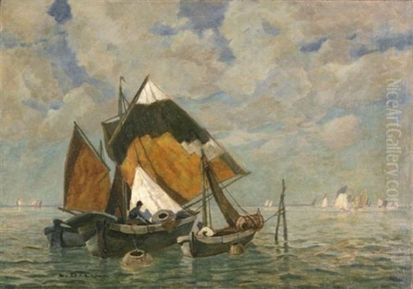 Fischer In Der Lagune Oil Painting by Ludwig Dill