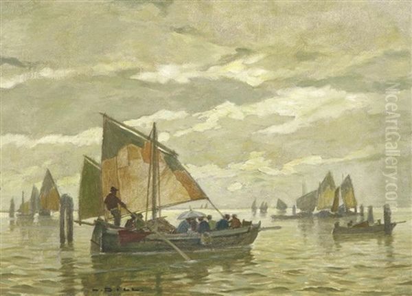 In Der Lagune Von Venedig Oil Painting by Ludwig Dill