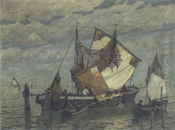 Segelboote Vor Chioggia by Ludwig Dill