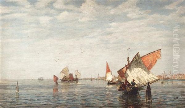 Fischerboote Vor Venedig Oil Painting by Ludwig Dill