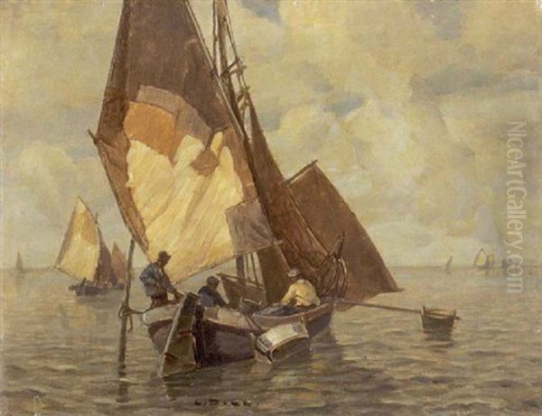 Fischerboote In Chioggia Oil Painting by Ludwig Dill