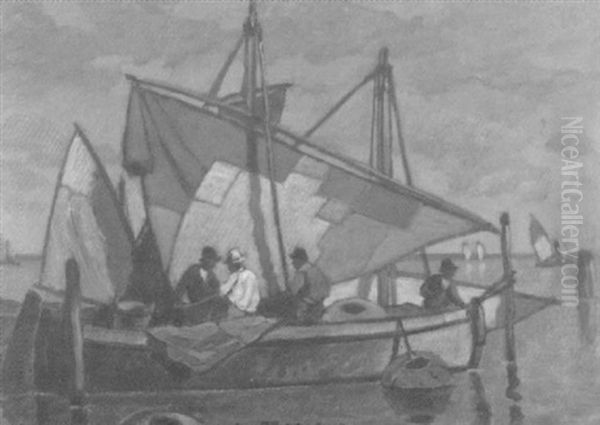 Fischerboote Vor Murano Oil Painting by Ludwig Dill