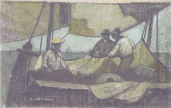 Segel Flicken Oil Painting by Ludwig Dill