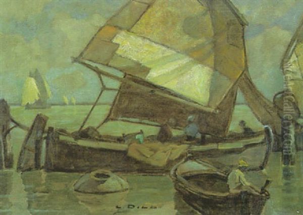 Abend In Der Lagune Von Chioggia Oil Painting by Ludwig Dill