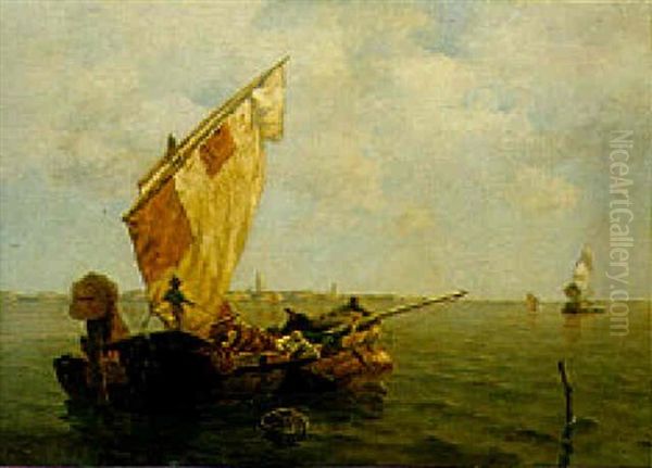 Lagunenfischer Vor Venedig Oil Painting by Ludwig Dill