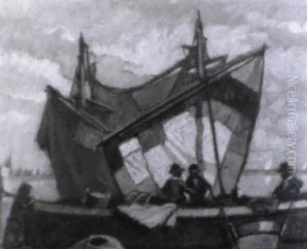 Fischerboote In Der Lagune Von Chioggia Oil Painting by Ludwig Dill