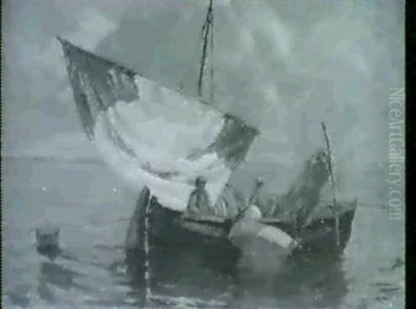 Fischerboote In Chioggia Oil Painting by Ludwig Dill