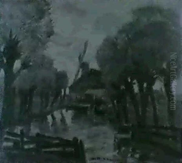 Weiden Am Tumpel, Holland Oil Painting by Ludwig Dill