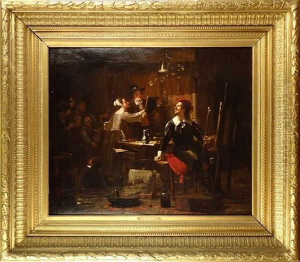 Peintre Dans Son Atelier Oil Painting by Adolf Alexander Dillens