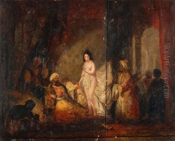 Orientalischer Frauenmarkt Oil Painting by Albert (Albrecht) Dillens