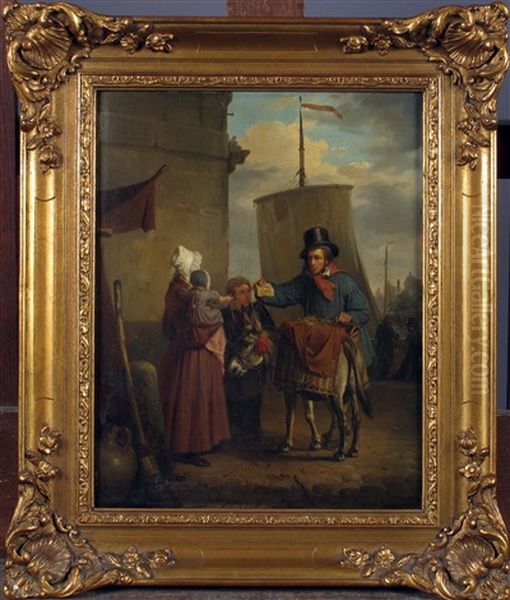 Le Colporteur Oil Painting by Hendrick Joseph Dillens