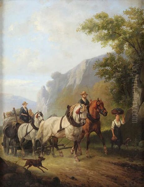 Apres La Moisson Oil Painting by Hendrick Joseph Dillens