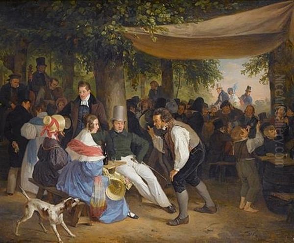 Sunday Afternoon In The Park Oil Painting by Hendrick Joseph Dillens