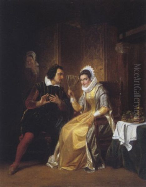 De Luistervink Oil Painting by Hendrick Joseph Dillens