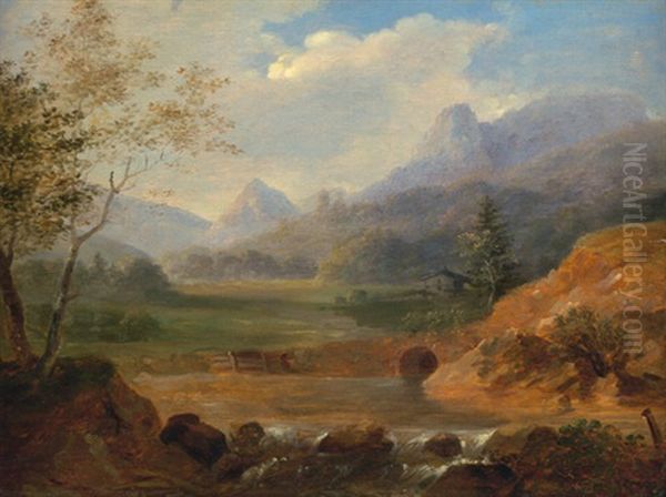 Oberbayerische Landschaft Mit Flusslauf Oil Painting by Cantius Dillis