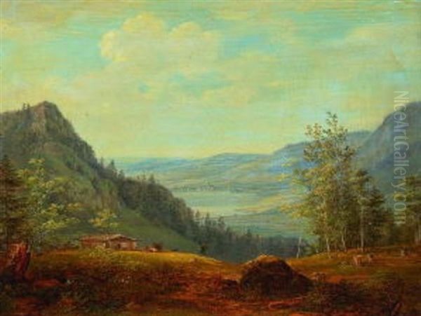 Oberbayerische Landschaft Oil Painting by Cantius Dillis