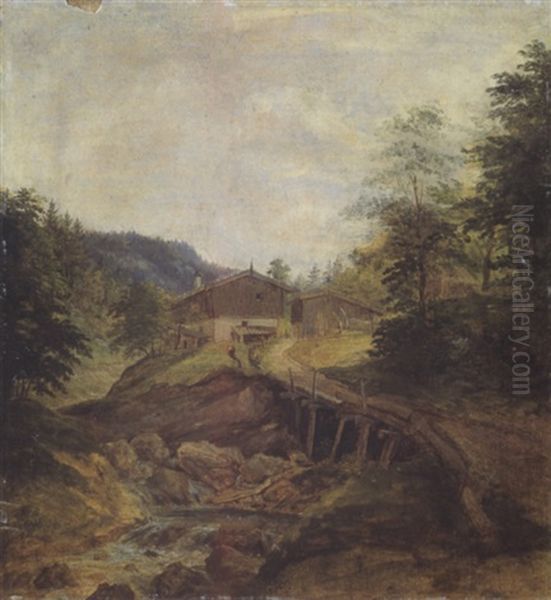 Oberbayerische Landschaft Mit Gehoft Oil Painting by Cantius Dillis