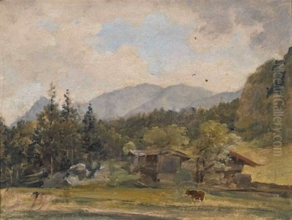 Pinzgauer Landschaft Oil Painting by Georg Maximilian Johann Von Dillis