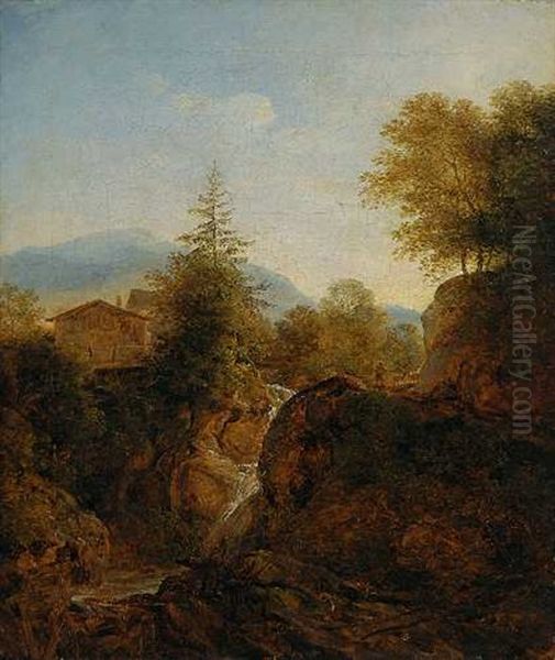 Wasserfall Im Gebirge by Georg Maximilian Johann Von Dillis