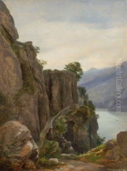 Am Walensee (in Der Schweiz?) Oil Painting by Georg Maximilian Johann Von Dillis