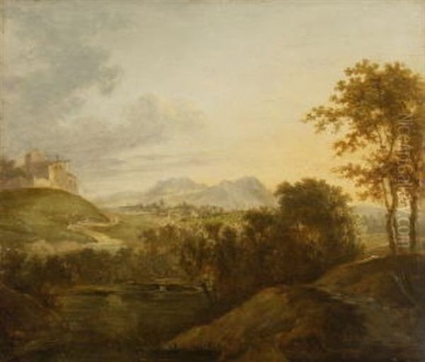 Oberitalienische Landschaft Oil Painting by Georg Maximilian Johann Von Dillis